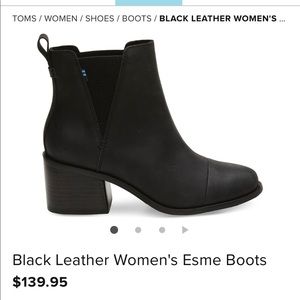Tom’s Black Leather Women’s Esme Boots